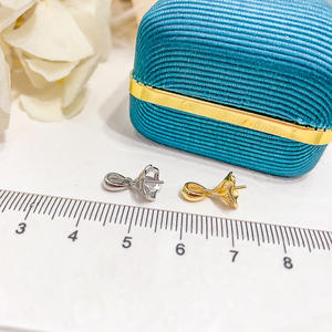 DIY Pearl Accessories 30509 S925 <b>Silver</b> Pendant Stand Fashion Jade Necklace with 8-10mm Round <b>Beads</b> Jewelry Findings Components - Product Image 2