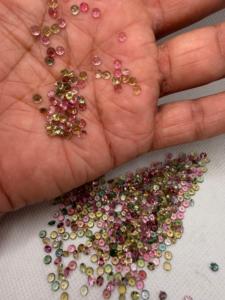 Turmalinas Multicolores Naturales de la Mejor Calidad, 3-3.5mm, Facetadas, Corte Brillante Redondo para Pulseras, Patrones Ovalados en Oferta - Product Image 5