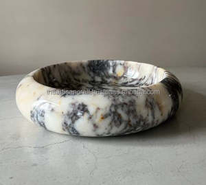 Tazón de Servir de Mármol Ecológico de Lujo, Tazón Curvo con Pedestal Natural, Diseño y Tamaño Personalizados, Regalo para Ella, Artesanía - Product Image 3