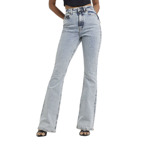 Pantalones vaqueros de mujer de pierna ancha de color liso, a la moda, informales, transpirables, precio económico, al por mayor desde Pakistán - Product Image 2