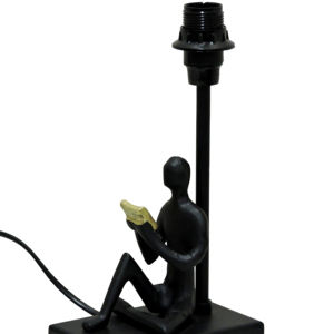 Lámpara de Mesa Moderna con Figura Negra - Lámpara de Escritorio Escultural de Hombre Leyendo - Decoración Nórdica Minimalista para Oficina y Mesita de Noche - Product Image 1