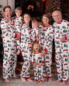 Sublimation <b>Christmas</b> <b>Family</b> <b>Pajama</b> Set 100% Polyester Casual <b>Matching</b> Holiday Sleepwear Personalized <b>Family</b> Clothing Collection - Product Image 2