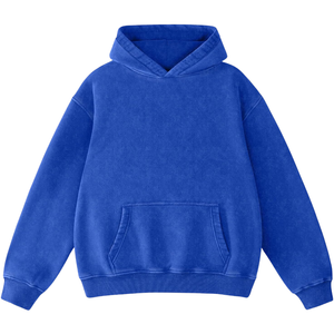 Sweat à capuche zippé bleu roi pour homme, coupe oversize décontractée, en tissu French Terry, avec poches, manches classiques, idéal pour l'automne - Product Image 6