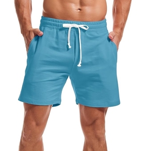 Shorts cargo pour homme en lin/coton, couleur unie, taille élastique, style décontracté urbain, respirant, séchage rapide, taille mi-haute, bleu - Product Image 3