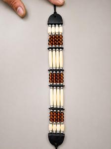 Vintage Gold Plated Brass <b>Copper</b> & Bone Leather Cuff <b>Bracelets</b> Set for Wedding Handmade Solid Pattern Unisex - Product Image 4