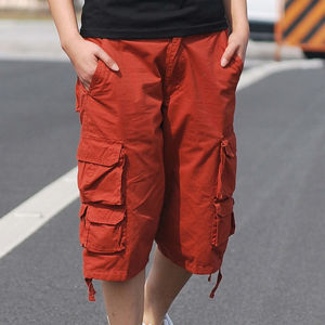 Shorts cargo d'extérieur pour hommes en coton, décontractés, coupe ample, multi-poches, respirants, longueur genou, pour l'été, la randonnée, le trekking, la gym et le fitness - Product Image 4