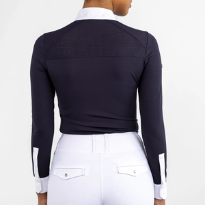 High Quality 4way Stretch Horse Riding Equestrian Shirt Top <b>Base</b> <b>Layer</b> Competition Show Shirt Polo in Soft Feel Technical Fabric - Product Image 5
