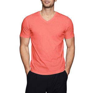 Diseña Tu Propio Logotipo, Camisetas de Manga Larga con Cuello en V para Hombre, Servicio OEM, 100% Algodón Sólido, Transpirable, Ropa Casual de Verano - Product Image 1