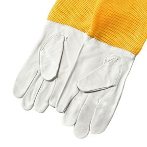 Guantes de Apicultura Ventilados de Cuero, Guantes Protectores de Apicultura con Puño Largo, Transpirables, Duraderos, de Malla, Guantes de Apicultor OEM - Product Image 3