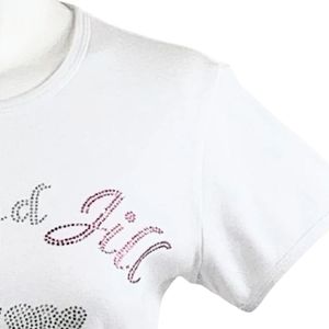 White Short Sleeve Crew Neck <b>T</b> <b>Shirt</b> with Pastel Jack and Jill Mom Embroidered Design Women's Graphic Tee for Casual Everyday - Product Image 3