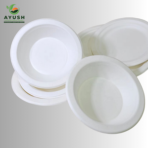 จานแบกาสทรงกลมขนาด 11 นิ้ว น้ำหนักเบา ทนทาน ย่อยสลายได้ ผลิตจากเยื่อชานอ้อย สำหรับงานเลี้ยงบุฟเฟ่ต์ขนาดใหญ่และงานแต่งงาน - Product Image 5