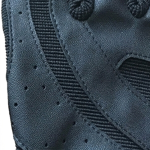 <b>Half</b> Finger Fitness Gloves Black Leather Suede Mesh Gym Training Weight Lifting Workout Breathable Non <b>Slip</b> Hand Grips Unisex - Product Image 6