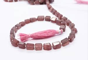 Natural <b>Red</b> Strawberry Quartz Faceted Nugget Shape Beads 7x9 MM Pink Strawberry Quartz Gemstone Beads Natural Strawberry Tumbled - Product Image 4