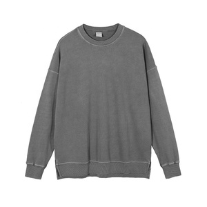 Homme เสื้อสเวตเตอร์ผ้าฝ้ายนุ่มสีพาสเทล,เสื้อสวมหัวตัวหนา340Gsm ทรงหินวินเทจรุ่นเฮฟวี่เวทสำหรับผู้ชาย - Product Image 5