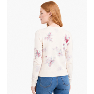 Cárdigan de Invierno para Mujer con Estampado Floral, Manga Larga, Cuello Redondo, Suéter de Punto, Estilo Casual, Lana y Viscosa, Largo Regular - Product Image 3