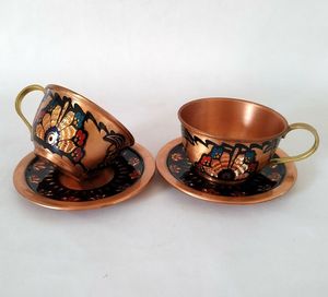 Handcrafted Pure Copper Tea Coffee Mug with Matching <b>Saucer</b> Hammered Finish Moscow Mule <b>Cup</b> Bulk Supplier OEM ODM Export India - Product Image 6
