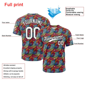 Best Customized Sublimation Men Baseball Uniform Wear Button <b>Down</b> Baseball Jersey Casual Design and size OEM Service - Product Image 2