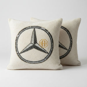 Funda de Cojín de Lujo de Algodón Emban Saudí con Diseño Bordado a Mano y Cuentas, Funda Decorativa para Almohada - Product Image 6