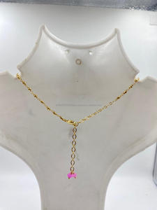 Collier plaqué or de créateur et collier ras du cou plaqué or antique Chaînes à la mode pour les mariages et les fêtes - Product Image 2