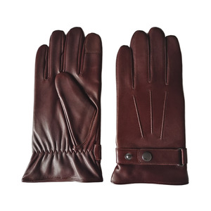 Leather Wrist Length <b>Gloves</b> Thermal Unlined Plain Style Daily Use Winter Casual - Product Image 4