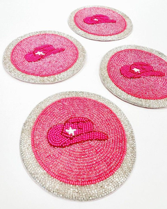 Colorful Beaded Embroidery Coaster Handmade Custom Size Available Elegant Seed <b>Beads</b> Coaster Set with Hand Custom Option - Product Image 3