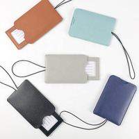 Etiquetas de Equipaje de Cuero PU Suave con Logotipo Grabado Personalizado, Etiqueta con Nombre, Color y Tamaño Personalizables