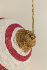 Adorno Navideño de Plástico Hecho a Máquina, Bola de Navidad Pintada a Mano con Diseño Vintage de Estrella a Rayas, Decoración Colgante para Árbol, GM DEHQANI SONS XM0133 Moderno - Product Image 5