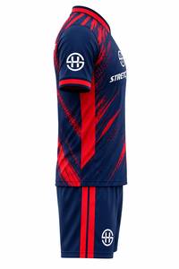 Conjunto Deportivo Unisex, Camiseta con Cuello en V, Manga Corta, Secado Rápido, Transpirable, Poliéster, Diseño Deportivo con Estampado en Degradado de Color - Product Image 4