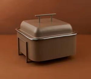 Casserole ronde moderne en acier inoxydable, isolée, avec revêtement céramique antiadhésif, couvercle, compatible lave-vaisselle et four, pour cuisinières à induction - Product Image 2