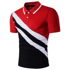 Men's Summer Golf <b>Shirt</b> 100% Cotton <b>Patchwork</b> Slim Fit Short Sleeve Plus Size Custom Logo OEM Manufacturer - Product Image 4