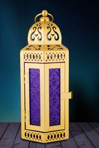 Lanterne LED Ramadan Mubarak, Veilleuse Arabe Rétro, Lanterne Suspendue en Métal Creux pour l'Aïd - Product Image 3