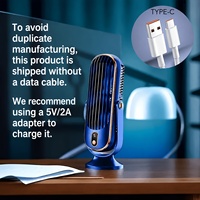 Ventilateur de bureau portable personnalisable 800mAh-1000mAh, mini ventilateur silencieux à fort vent, pour étudiants, extérieur, USB