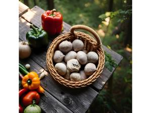 Cesta colgante de mimbre para cocina, ideal para exhibir pequeños artículos de supermercado, organizador de pared y decoración que ahorra espacio, de la India. - Product Image 5