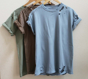 Camiseta Casual de Manga Corta para Hombre, Cuello Redondo, Estilo Urbano, 100% Algodón, Color Sólido, Corte Holgado y Largo - Product Image 5