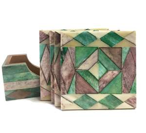 Juego de posavasos de porcelana (multicolor) - Product Image 3