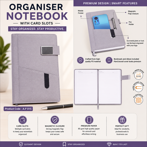Agenda B5 con encuadernación de cuero PU, calendario mensual, presilla para bolígrafo y cinta marcadora integrada para oficina y escuela - Product Image 2