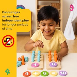 Juguete de aprendizaje de matemáticas con números de madera CH, con clavijas y fichas coloridas para la educación temprana - Product Image 3