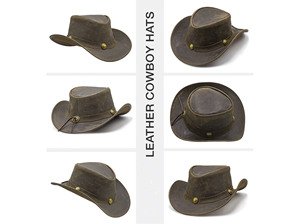 Sombrero Vaquero de Cuero Estilo Western - Negro Marrón para Hombre y Mujer, Marca Advantage Impex, Elección Superior para Jinete, Diseño y Logotipo Personalizados - Product Image 5