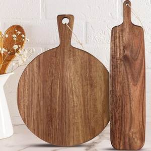 Tabla de Cortar Rectangular de Madera, Tabla de Cortar de Madera Hecha a Mano, Rectangular, Antideslizante, Juego de Tablas de Cortar de Madera para Cocina - Product Image 2