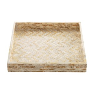 Plateau de service de luxe en nacre, fait main, incrusté de coquillages, plateau décoratif pour la maison, l'hôtel, le restaurant, pour le service et les cadeaux - Product Image 1