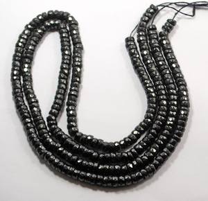 Cuentas redondas facetadas de espinela negra natural, hilo de cuentas sueltas de piedras preciosas para la fabricación de joyería artesanal al por mayor - Product Image 3