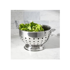 Stainless Steel <b>Colander</b> For Washing Fruits Vegetables Pasta And Rice With Durable Handles And Deep Drainage Bowl - Product Image 1