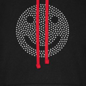 Men's Black <b>Red</b> Raglan Hoodie <b>Glitter</b> Dot Logo Front Pocket Casual Knitted Oversized Breathable Streetwear Winter Style - Product Image 3