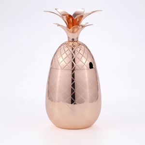 Offre Spéciale – Mug Isotherme en Acier Inoxydable Or Rose 850 ml avec Gravure Ananas – Tasse à Cocktail, Bière, Vin en Cuivre - Product Image 6
