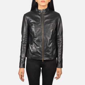 Chaqueta Bomber de Piel de Oveja Genuina Negra para Mujer, Totalmente Personalizable, Resistente al Viento, Transpirable, para Primavera, Otoño e Invierno, Precio Económico, la Mejor Calidad - Product Image 1