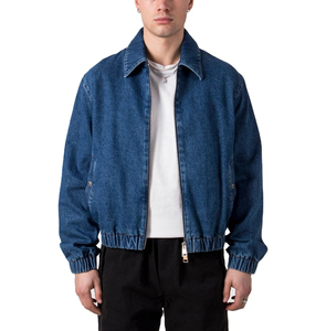 Men's <b>Long</b> Sleeve Casual <b>Denim</b> <b>Jacket</b> For Spring Autumn Fashionable Jean Lapel Zipper Coat Canvas Fabric <b>Denim</b> <b>Jacket</b> - Product Image 4