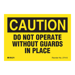 Brady Safety Warning Labels 3.5" X 5" Black on Yellow Durable <b>Waterproof</b> <b>Adhesive</b> for Machine Safety - Product Image 1