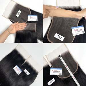 Extensiones de Cabello Humano con Cierre de Encaje, Tendencia Actual, Mejor Calidad, Sin Enredos, Color Natural, Listas para Enviar - Product Image 4