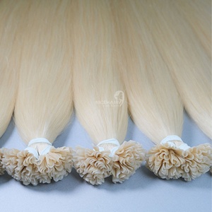 Extensiones de cabello humano I Tips Keratina Single Drawn Remy Blonde Productos al por mayor Precio Cabello crudo Trenzado vietnamita - Product Image 1