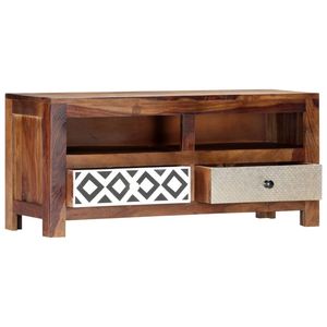 Supporto TV Sheesham in legno massello 35.4 "x 11.8" x 15.7 "dimensioni elegante TV Stand - Product Image 2